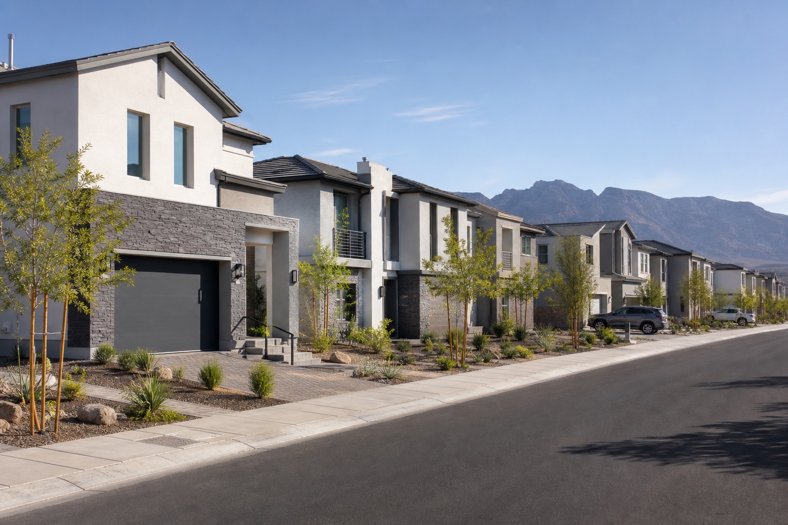 Contemporary homes in a Las Vegas desert community